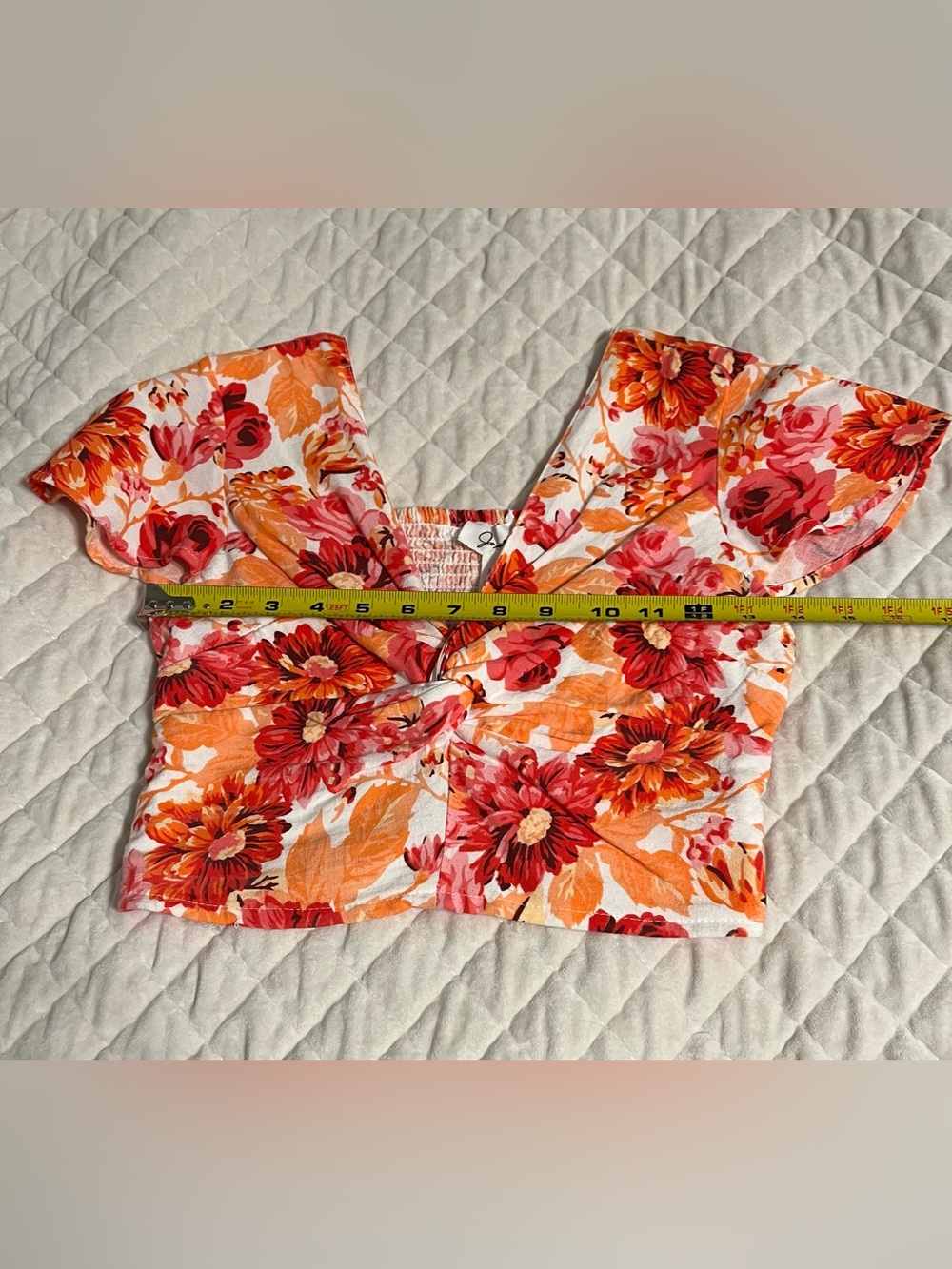 Japna Pink & Orange Floral Smocked Skirt Set - Picture 13 of 16